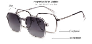 Clear Grey Square Full Rim Unisex Clip-on Eyeglasses by Lenskart Air-228880