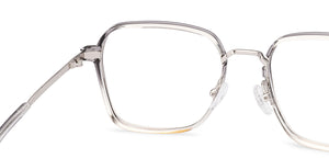 Clear Grey Square Full Rim Unisex Clip-on Eyeglasses by Lenskart Air-228880