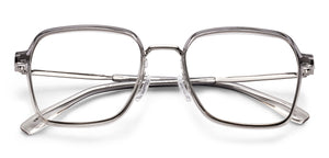 Clear Grey Square Full Rim Unisex Clip-on Eyeglasses by Lenskart Air-228880