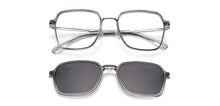 Load image into Gallery viewer, Clear Grey Square Full Rim Unisex Clip-on Eyeglasses by Lenskart Air-228880