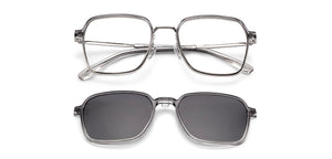 Clear Grey Square Full Rim Unisex Clip-on Eyeglasses by Lenskart Air-228880