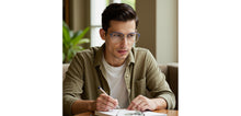 Load image into Gallery viewer, Blue Square Full Rim Unisex Clip-on Eyeglasses by Lenskart Air-228884