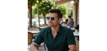 Load image into Gallery viewer, Blue Square Full Rim Unisex Clip-on Eyeglasses by Lenskart Air-228886