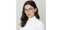 Load image into Gallery viewer, Clear Grey Square Full Rim Unisex Clip-on Eyeglasses by Lenskart Air-228887