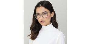 Clear Grey Square Full Rim Unisex Clip-on Eyeglasses by Lenskart Air-228887