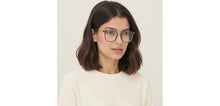 Load image into Gallery viewer, Clear Grey Square Full Rim Unisex Clip-on Eyeglasses by Lenskart Air-228887