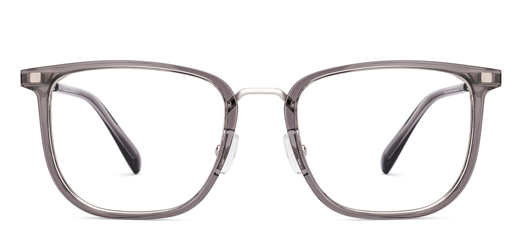 Clear Grey Square Full Rim Unisex Clip-on Eyeglasses by Lenskart Air-228887