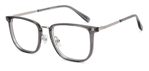 Clear Grey Square Full Rim Unisex Clip-on Eyeglasses by Lenskart Air-228887