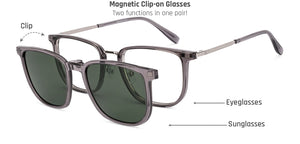 Clear Grey Square Full Rim Unisex Clip-on Eyeglasses by Lenskart Air-228887