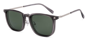 Clear Grey Square Full Rim Unisex Clip-on Eyeglasses by Lenskart Air-228887