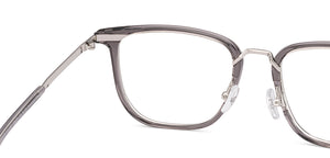 Clear Grey Square Full Rim Unisex Clip-on Eyeglasses by Lenskart Air-228887