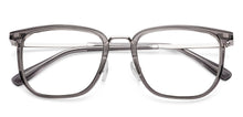 Load image into Gallery viewer, Clear Grey Square Full Rim Unisex Clip-on Eyeglasses by Lenskart Air-228887