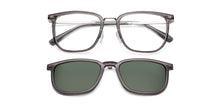 Load image into Gallery viewer, Clear Grey Square Full Rim Unisex Clip-on Eyeglasses by Lenskart Air-228887