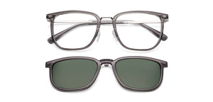 Clear Grey Square Full Rim Unisex Clip-on Eyeglasses by Lenskart Air-228887