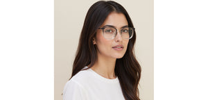Clear Grey Square Full Rim Unisex Clip-on Eyeglasses by Lenskart Air-228889