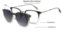 Load image into Gallery viewer, Clear Grey Square Full Rim Unisex Clip-on Eyeglasses by Lenskart Air-228889