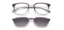 Load image into Gallery viewer, Clear Grey Square Full Rim Unisex Clip-on Eyeglasses by Lenskart Air-228889