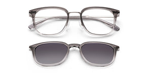 Clear Grey Square Full Rim Unisex Clip-on Eyeglasses by Lenskart Air-228889