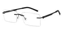Load image into Gallery viewer, Black Rectangle Rimless Unisex Eyeglasses by Lenskart Air-229481