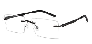 Black Rectangle Rimless Unisex Eyeglasses by Lenskart Air-229481