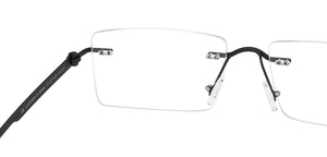 Black Rectangle Rimless Unisex Eyeglasses by Lenskart Air-229481