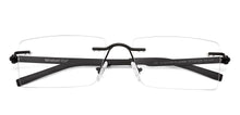Load image into Gallery viewer, Black Rectangle Rimless Unisex Eyeglasses by Lenskart Air-229481
