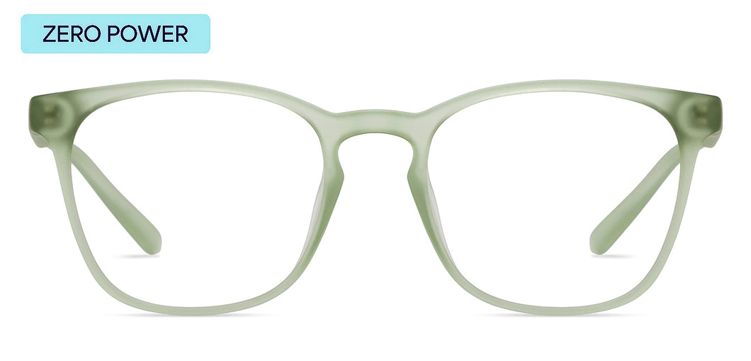 Green Geometric Full Rim Kids Eyeglasses by Hooper Screen Glasses-216582