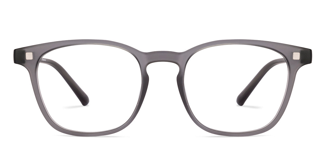 Matte Light Grey Wayfarer Full Rim Unisex Eyeglasses by Lenskart Hustlr-227534
