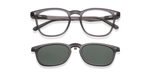 Matte Light Grey Wayfarer Full Rim Unisex Eyeglasses by Lenskart Hustlr-227534