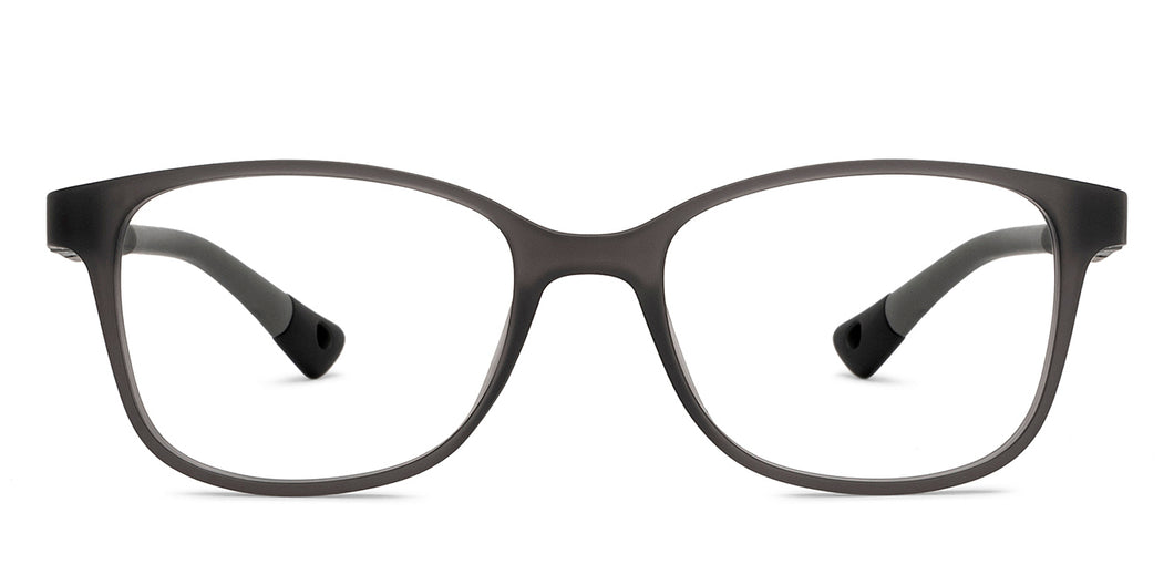 Grey Rectangle Full Rim Kids Eyeglasses by Hooper Screen Glasses-212042