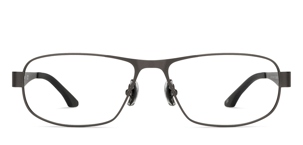 Gunmetal Rectangle Full Rim Unisex Eyeglasses by Lenskart STUDIO-213162