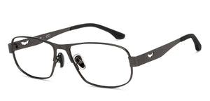 Gunmetal Rectangle Full Rim Unisex Eyeglasses by Lenskart STUDIO-213162