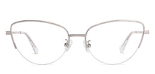 Load image into Gallery viewer, Silver Cat Eye Half Rim Women Eyeglasses by Lenskart-219919