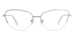 Silver Cat Eye Half Rim Women Eyeglasses by Lenskart-219919