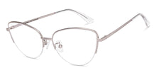 Load image into Gallery viewer, Silver Cat Eye Half Rim Women Eyeglasses by Lenskart-219919