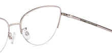 Load image into Gallery viewer, Silver Cat Eye Half Rim Women Eyeglasses by Lenskart-219919
