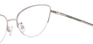 Silver Cat Eye Half Rim Women Eyeglasses by Lenskart-219919