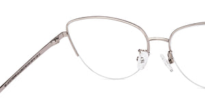 Silver Cat Eye Half Rim Women Eyeglasses by Lenskart-219919