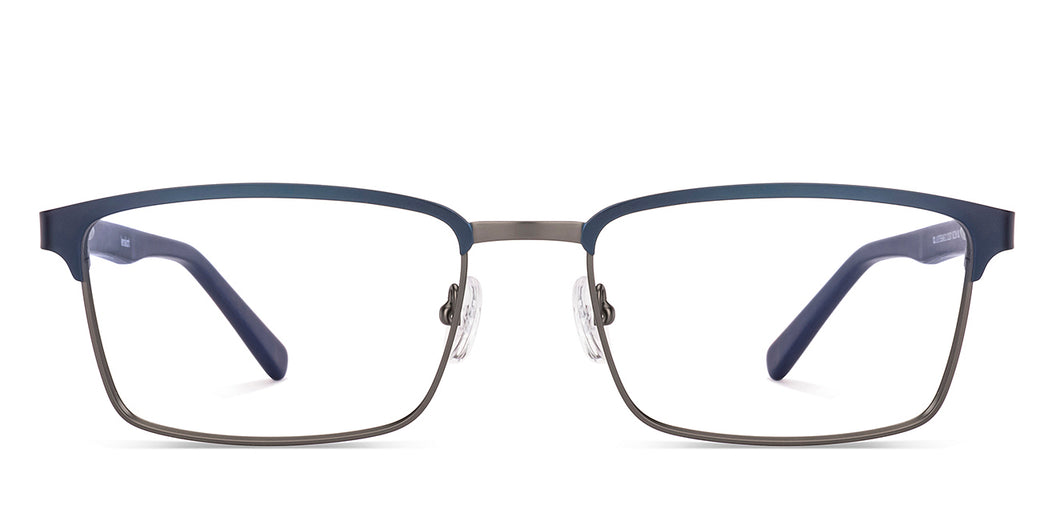 Blue Rectangle Full Rim Men Eyeglasses by Lenskart-223071