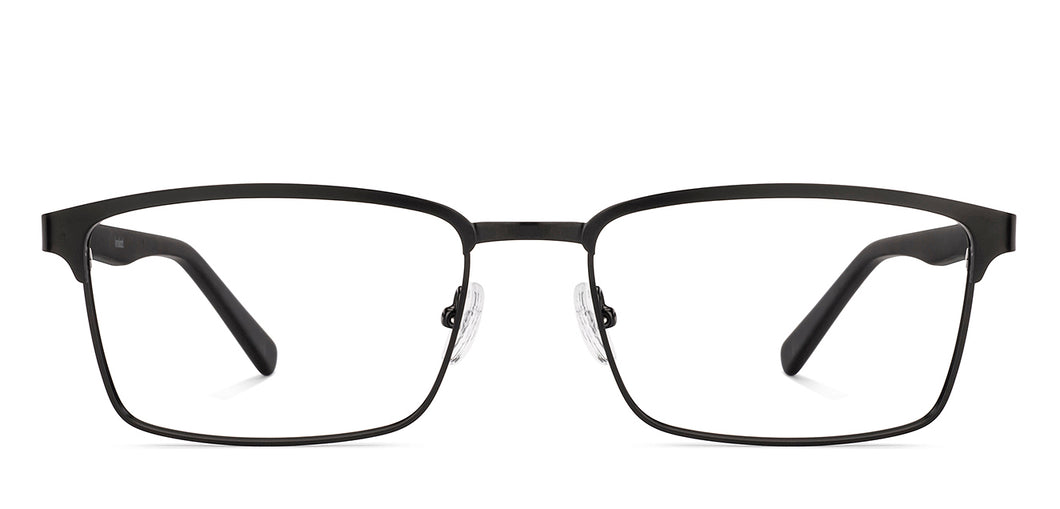Black Rectangle Full Rim Men Eyeglasses by Lenskart-223072