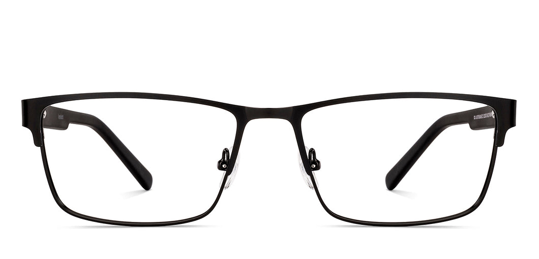 Black Rectangle Full Rim Men Eyeglasses by Lenskart-223073