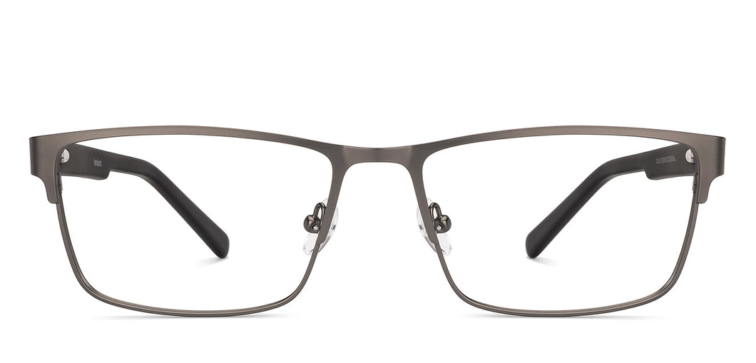 Gunmetal Rectangle Full Rim Men Eyeglasses by Lenskart-223074