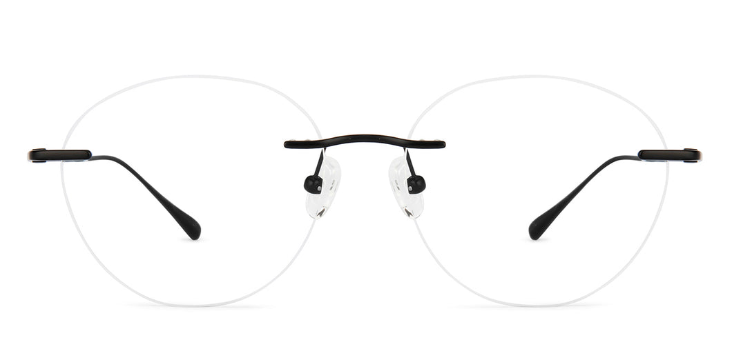 Black Round Rimless Unisex Eyeglasses by Lenskart-223177