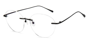 Black Round Rimless Unisex Eyeglasses by Lenskart-223177