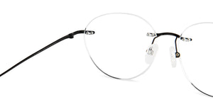 Black Round Rimless Unisex Eyeglasses by Lenskart-223177