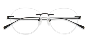 Black Round Rimless Unisex Eyeglasses by Lenskart-223177