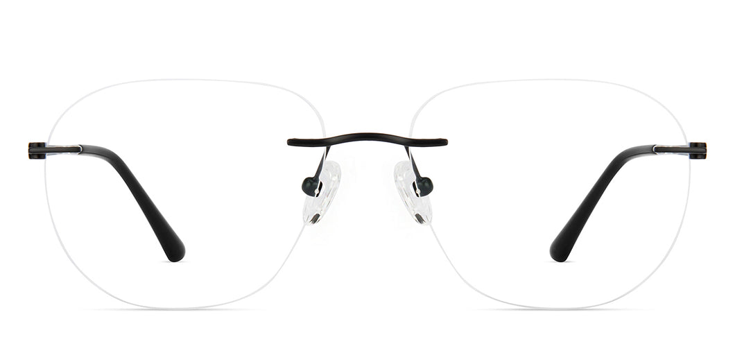 Black Square Rimless Unisex Eyeglasses by Lenskart-223179