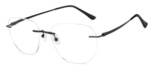 Black Square Rimless Unisex Eyeglasses by Lenskart-223179