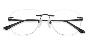 Black Square Rimless Unisex Eyeglasses by Lenskart-223179