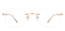 Load image into Gallery viewer, Rose Gold Round Rimless Unisex Eyeglasses by Lenskart-223181
